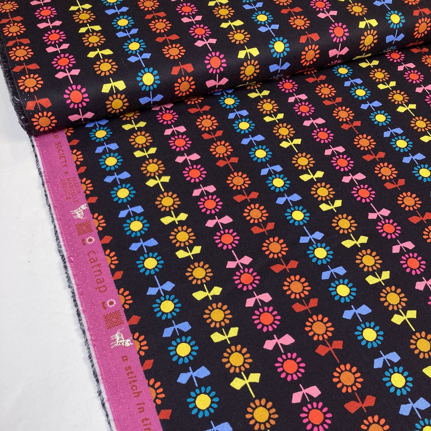 Ruby Star Society 'Catnap': Canvas 'Daisy Stripe' in Black