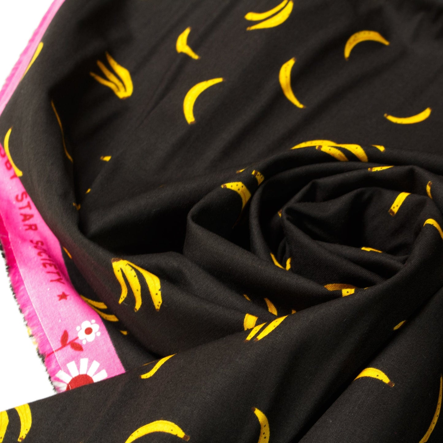 Ruby Star Society Quilting Cotton 'Darlings 2': 'Nanners' in Black