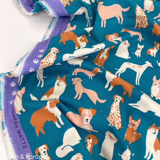 Ruby Star Society 'Dog Park': 'Dog Medley' Canvas in Chambray