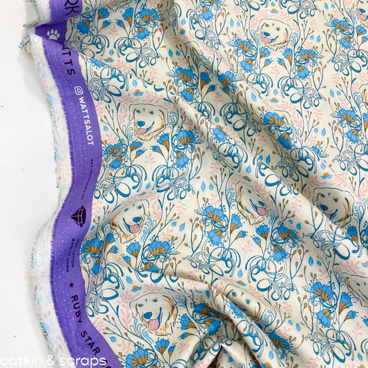 Ruby Star Society 'Dog Park' Quilting Cotton 'Golden Garden' in Shell