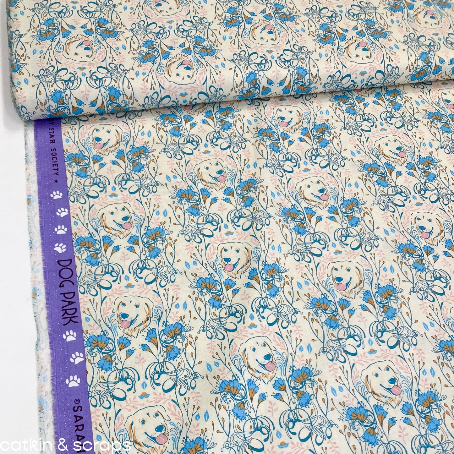 Ruby Star Society 'Dog Park' Quilting Cotton 'Golden Garden' in Shell