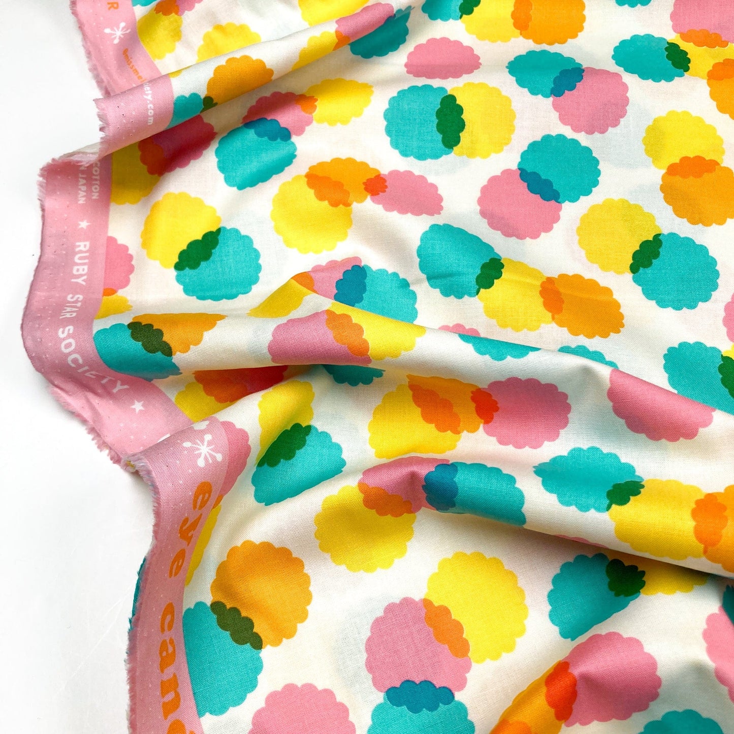 Ruby Star Society 'Eye Candy' Quilting Cotton 'Poms' in Natural