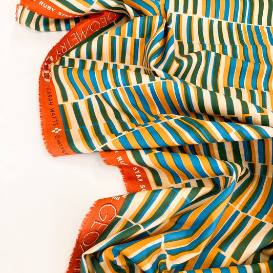 Ruby Star Society 'Geometry' Quilting Cotton 'Ladders' in Turmeric