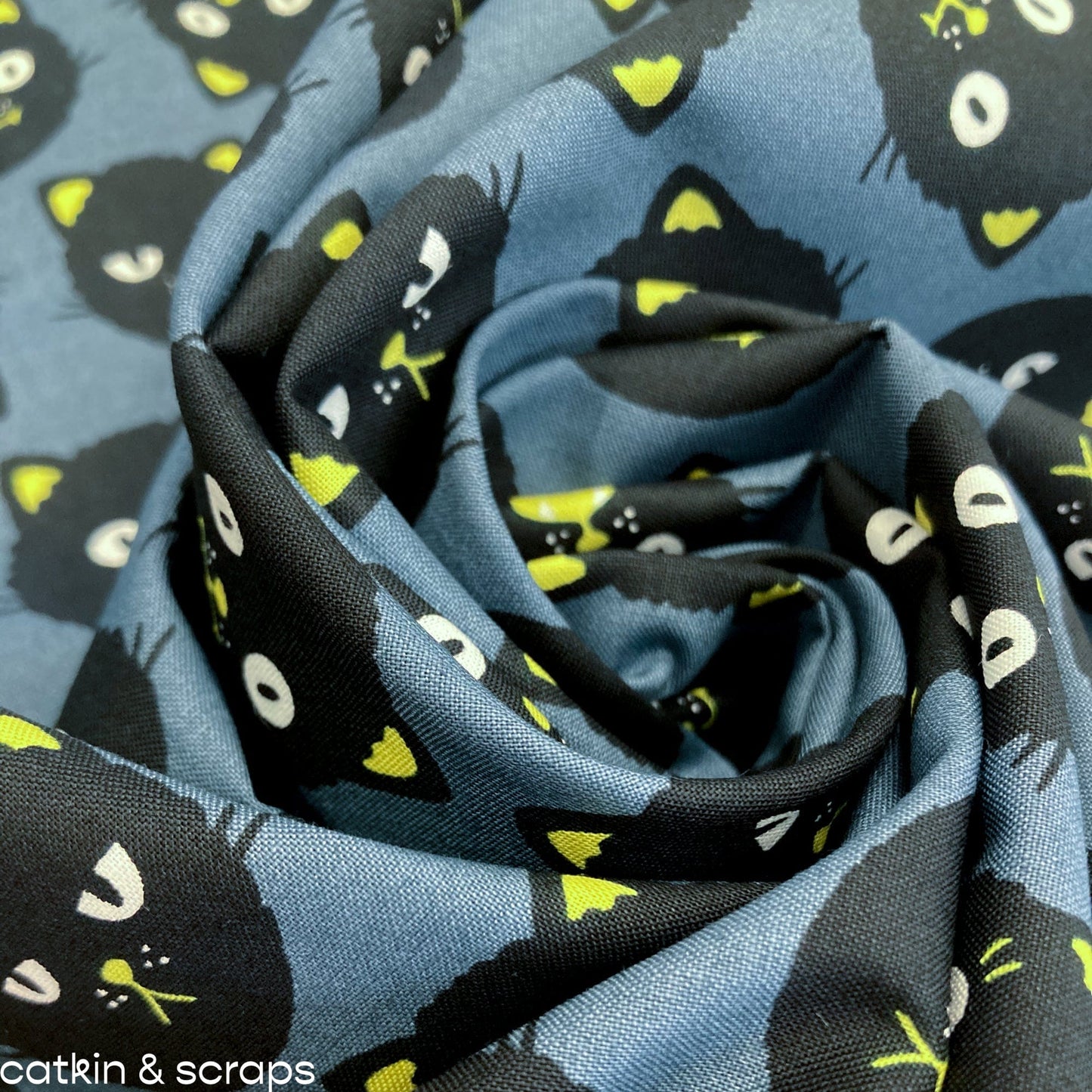 Ruby Star Society 'Good Spirits' Quilting Cotton 'Scaredy Cats' in Ghostly - Glows in the Dark!