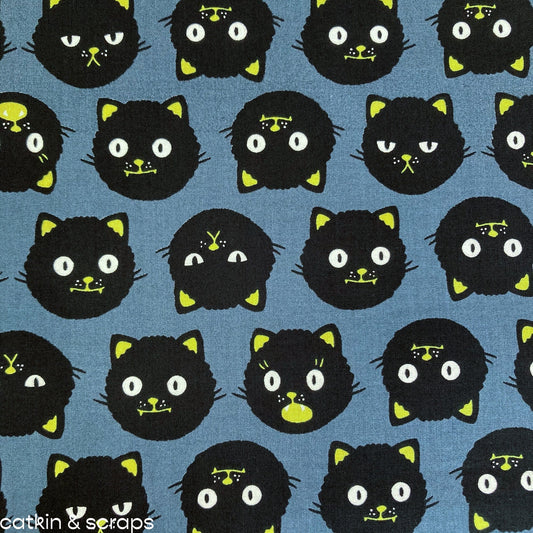 Ruby Star Society 'Good Spirits' Quilting Cotton 'Scaredy Cats' in Ghostly - Glows in the Dark!