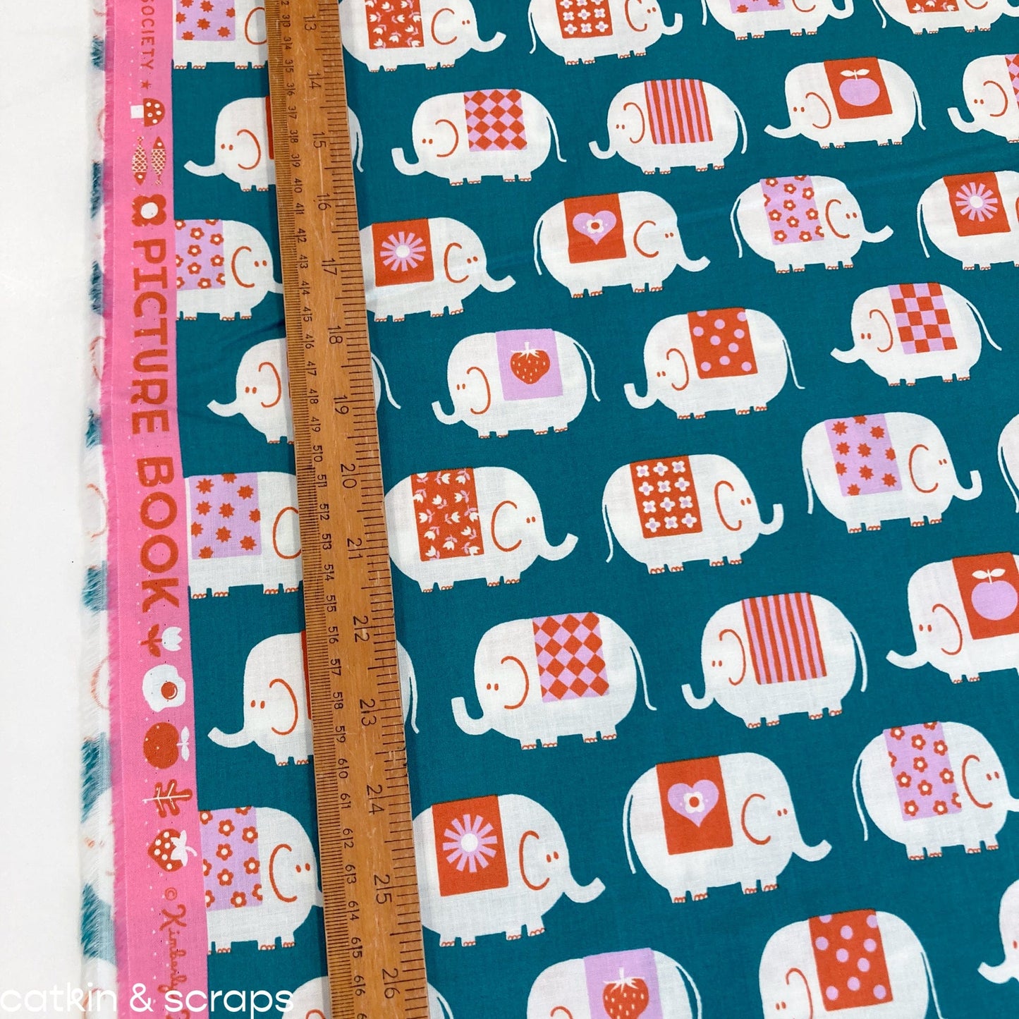 Ruby Star Society 'Picture Book' Quilting Cotton 'Elephants' in Storytime
