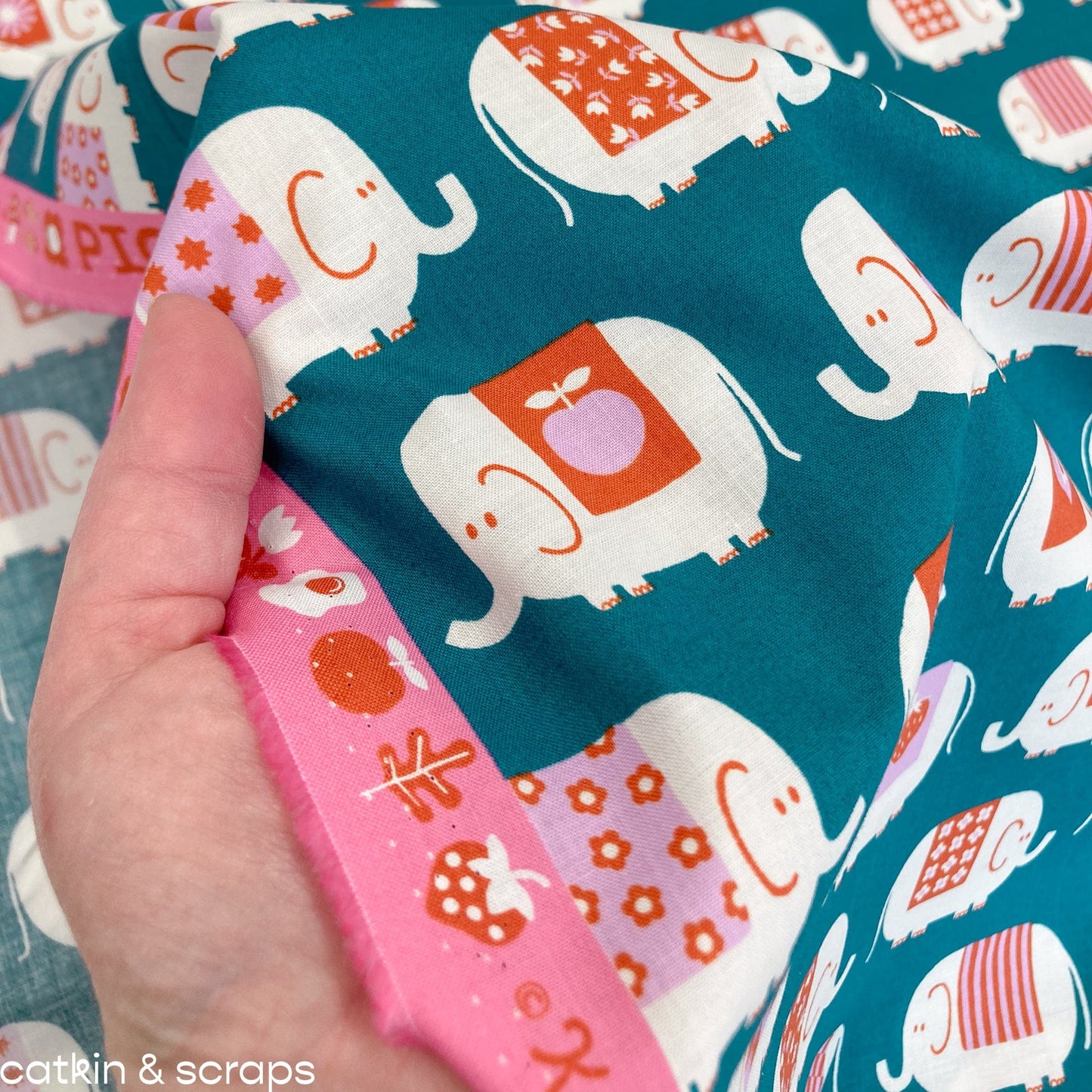 Ruby Star Society 'Picture Book' Quilting Cotton 'Elephants' in Storytime