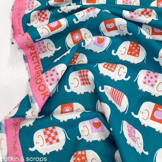 Ruby Star Society 'Picture Book' Quilting Cotton 'Elephants' in Storytime