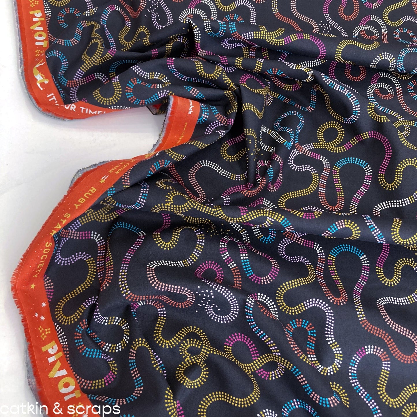 Ruby Star Society 'Pivot' Quilting Cotton 'Beaded' in Soft Black