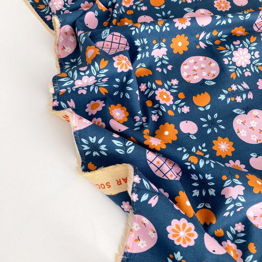 Ruby Star Society 'Lil' Quilting Cotton 'Calico Apples' in Bluebell