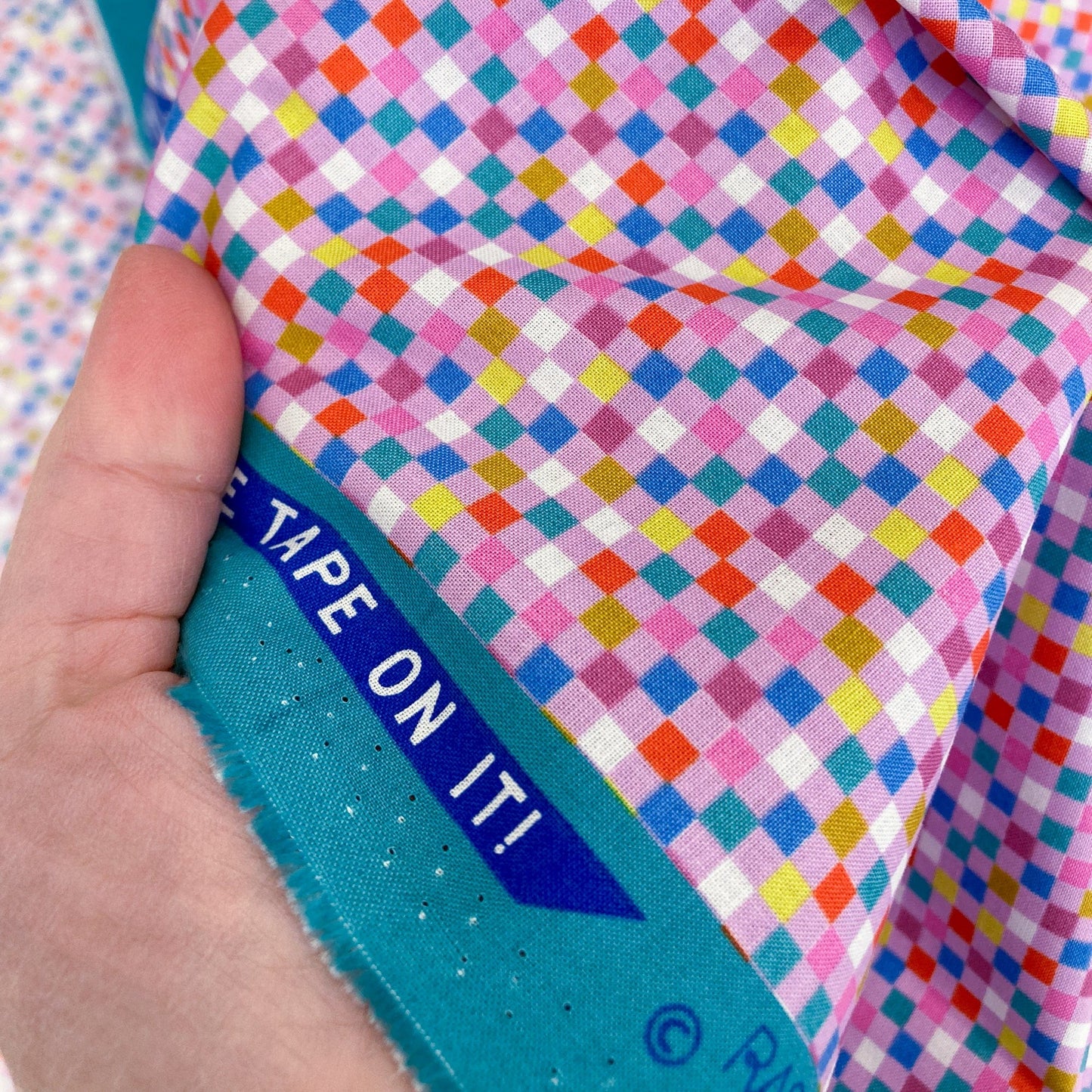 Ruby Star Society 'Washi Plus' Quilting Cotton 'Checkmate' in Macaron