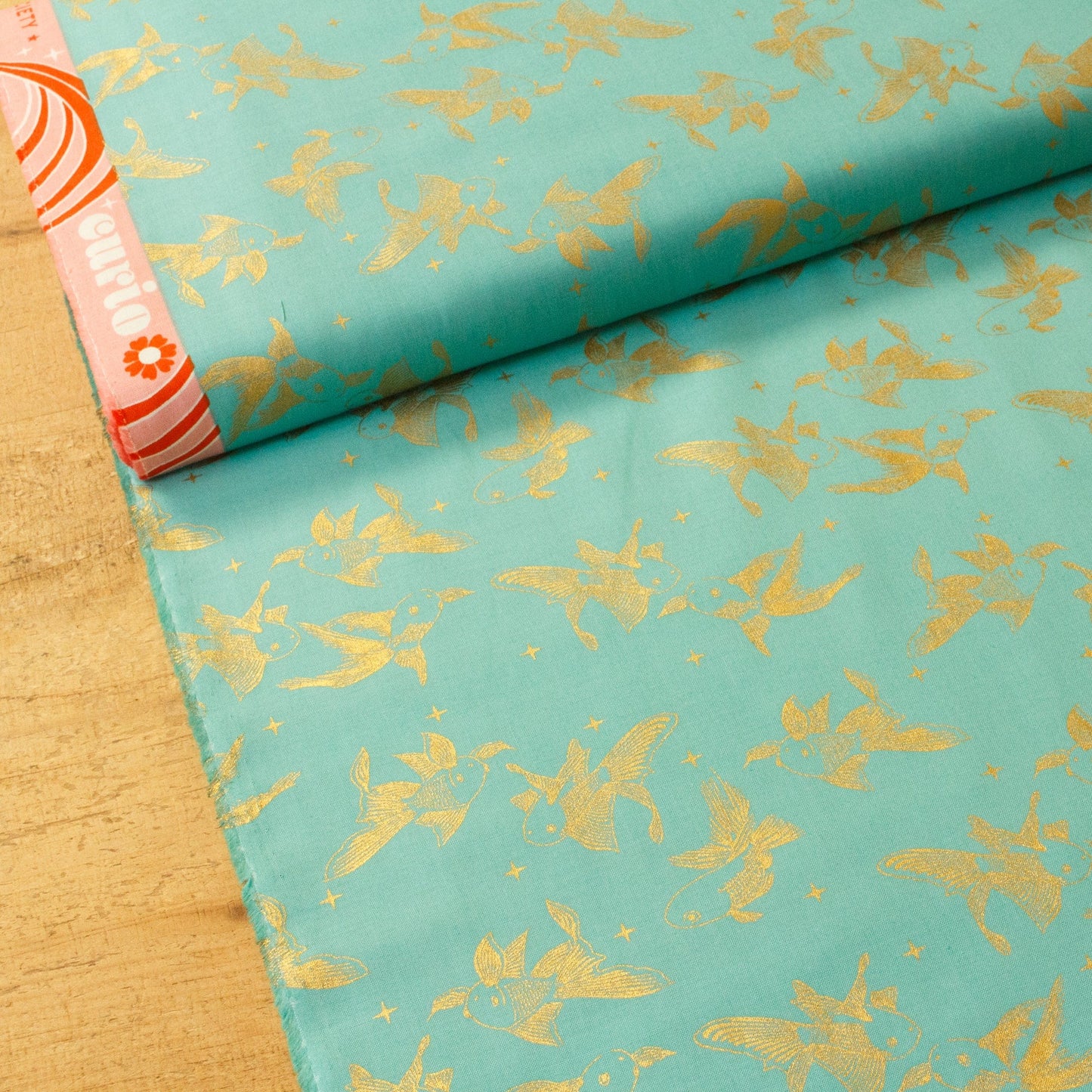 Ruby Star Society 'Curio' Quilting Cotton 'Goldfish' in Succulent