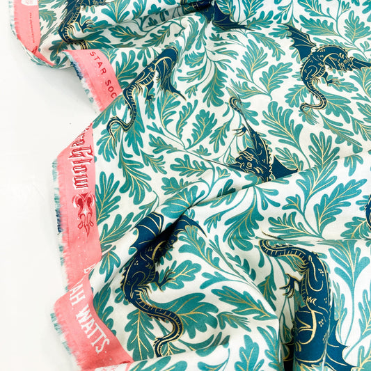 Ruby Star Society 'Fireglow' Quilting Cotton 'Dragon Lair' in Watercress