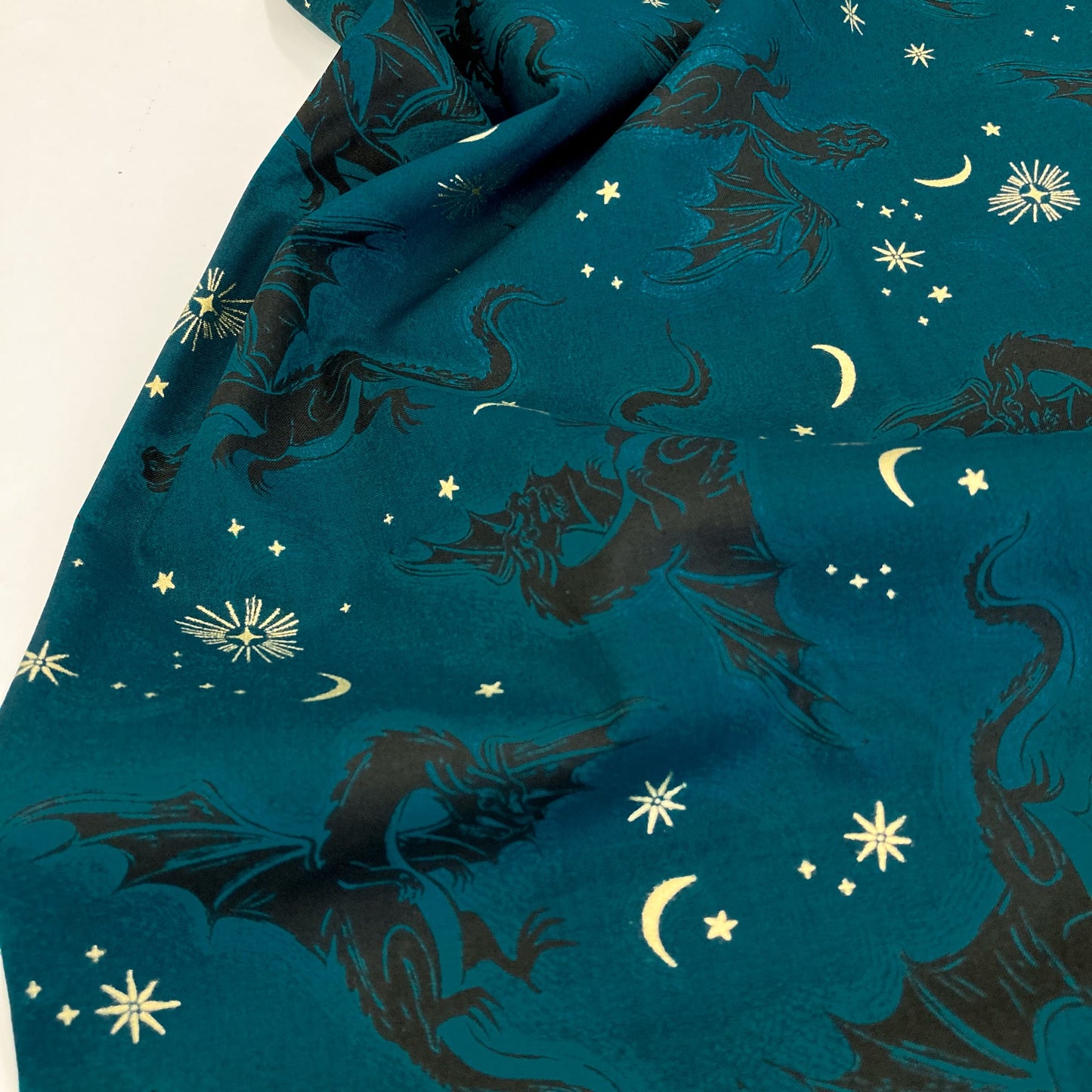 Ruby Star Society 'Fireglow' Quilting Cotton 'Etched Dragons' in Galaxy
