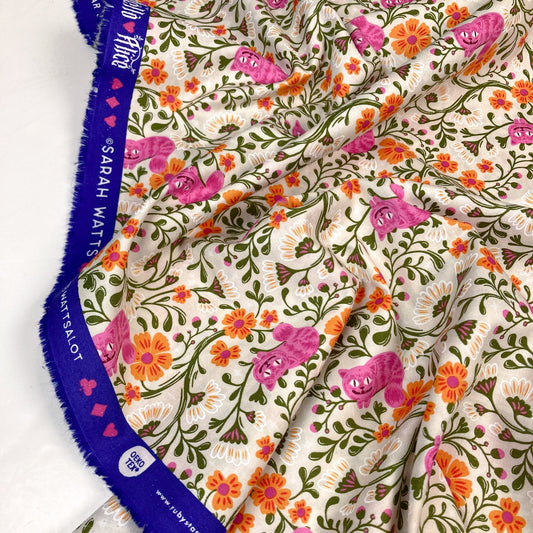 Ruby Star Society 'Hello Alice' Quilting Cotton 'Cheshire' in Shell