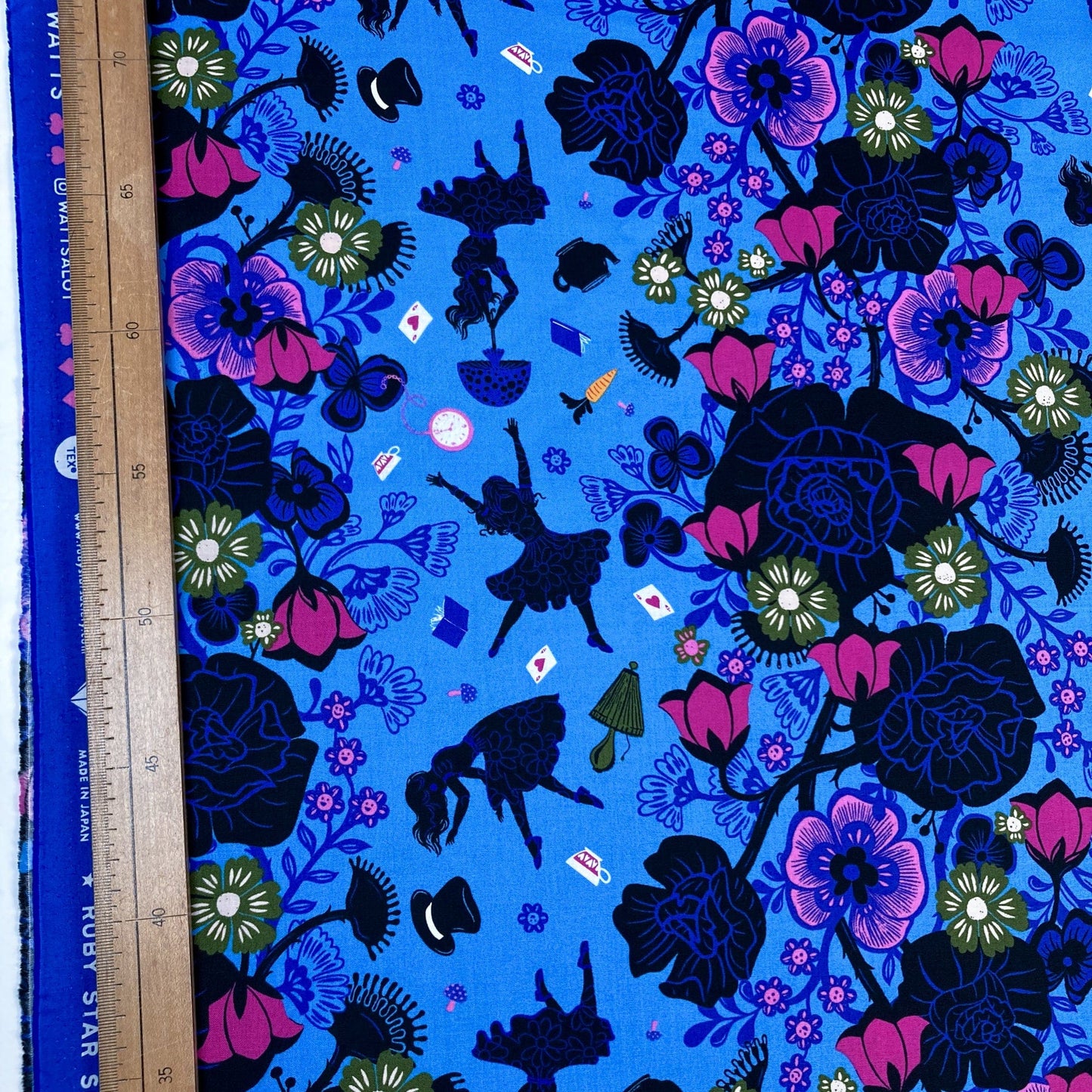 Ruby Star Society 'Hello Alice' Quilting Cotton 'Rabbit Hole' in Lindley Blue