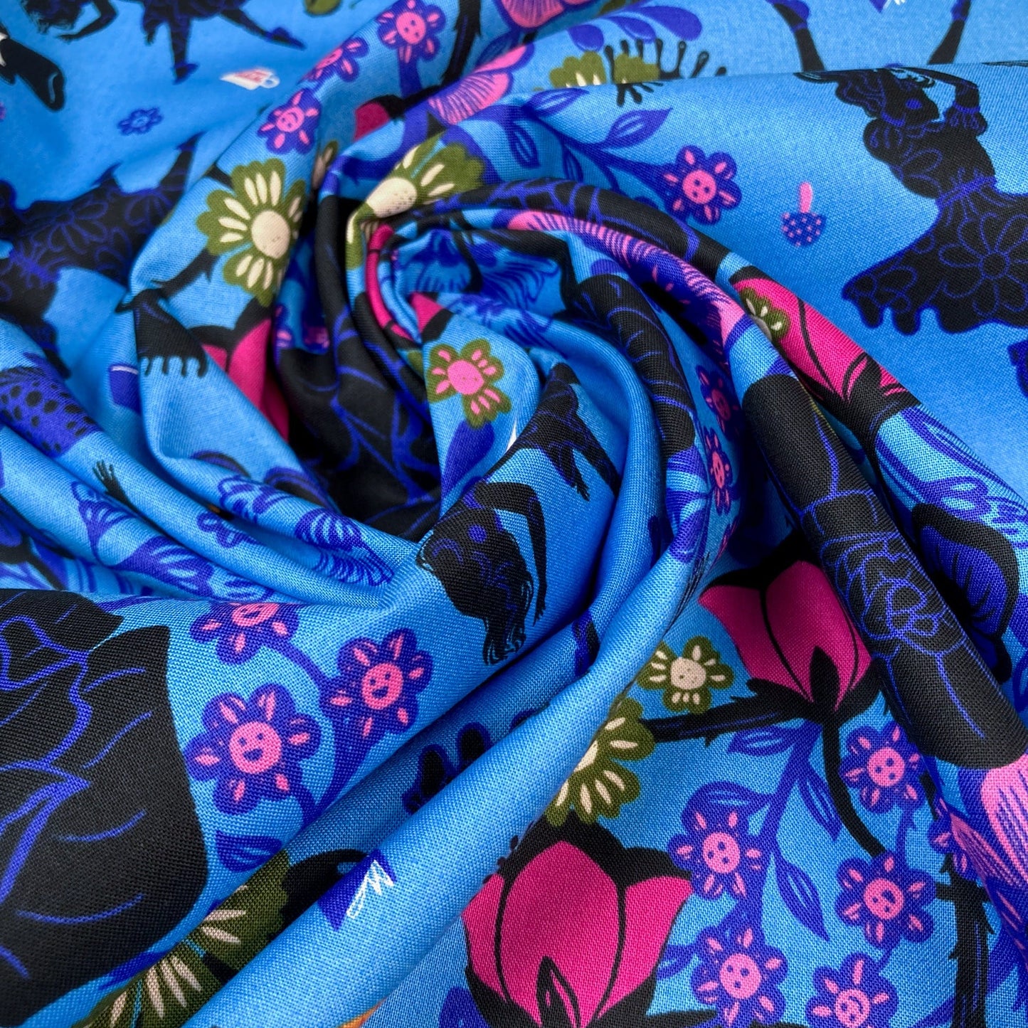 Ruby Star Society 'Hello Alice' Quilting Cotton 'Rabbit Hole' in Lindley Blue
