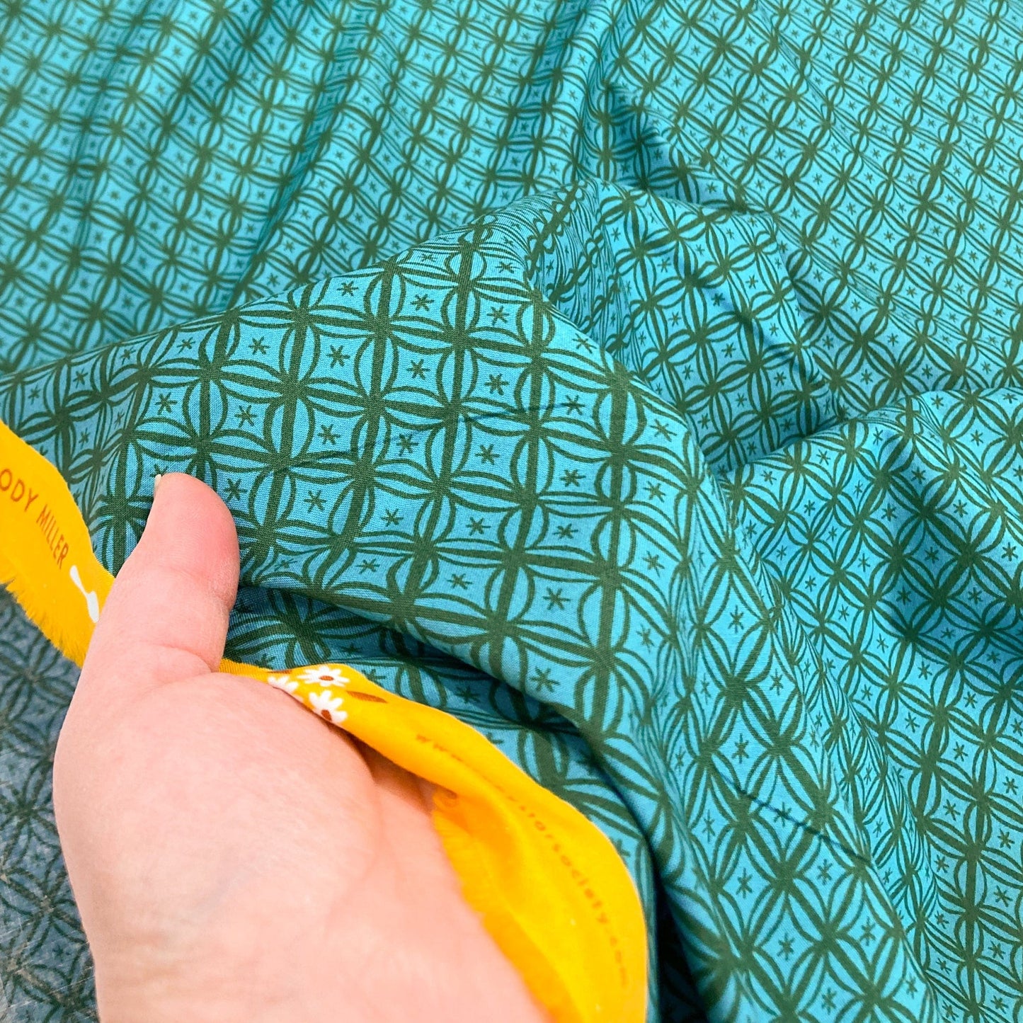Ruby Star Society 'Camellia' Quilting Cotton 'Macramé' in Succulent