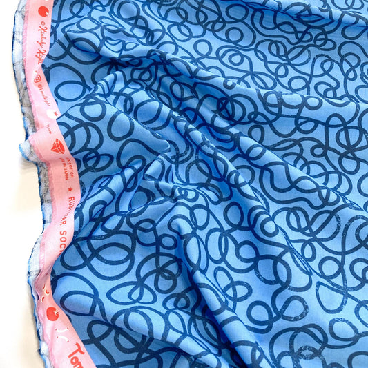 Ruby Star Society 'Tomato Tomahto' Quilting Cotton 'Noodles' in Lindley Blue