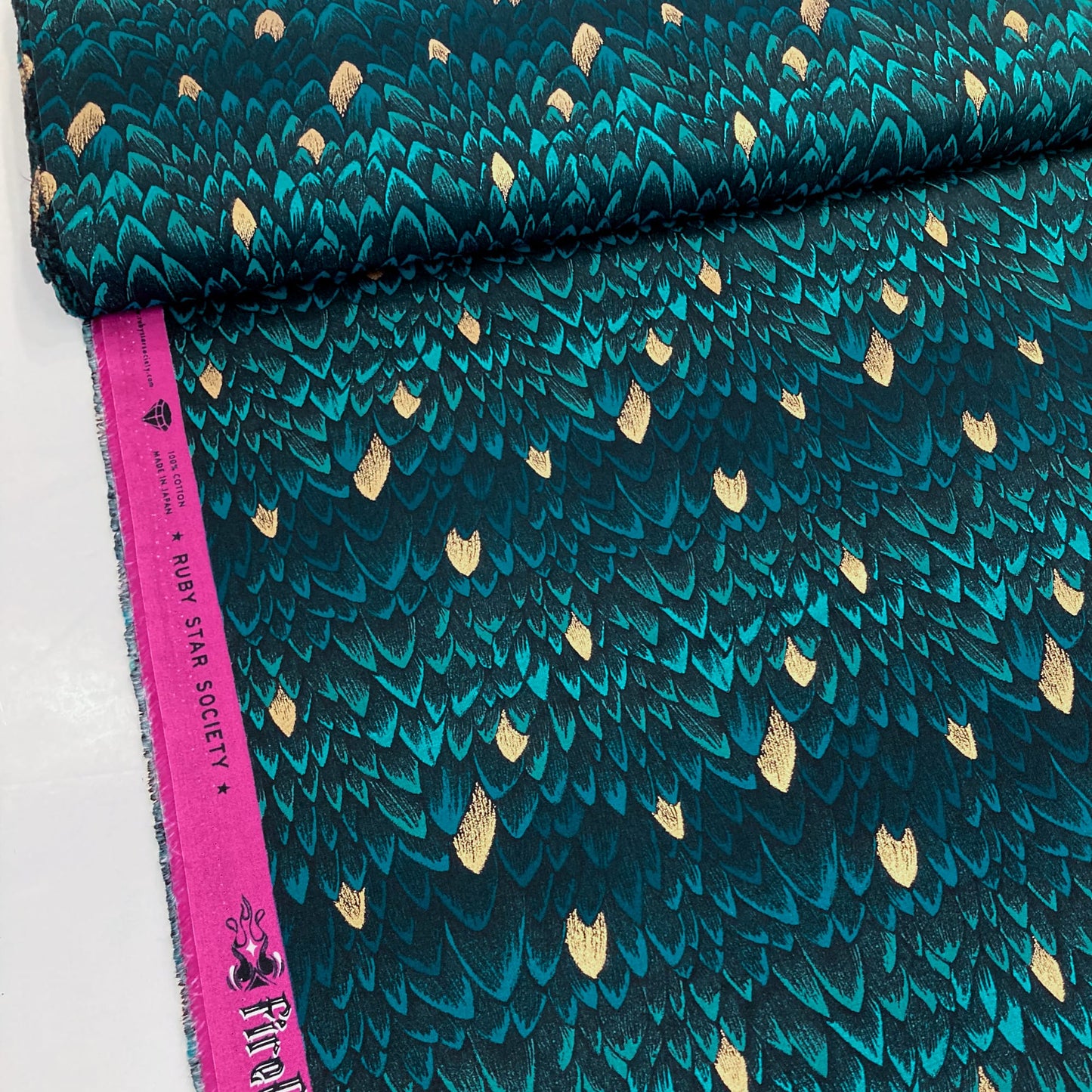 Ruby Star Society 'Fireglow' Quilting Cotton 'Scales' in Galaxy