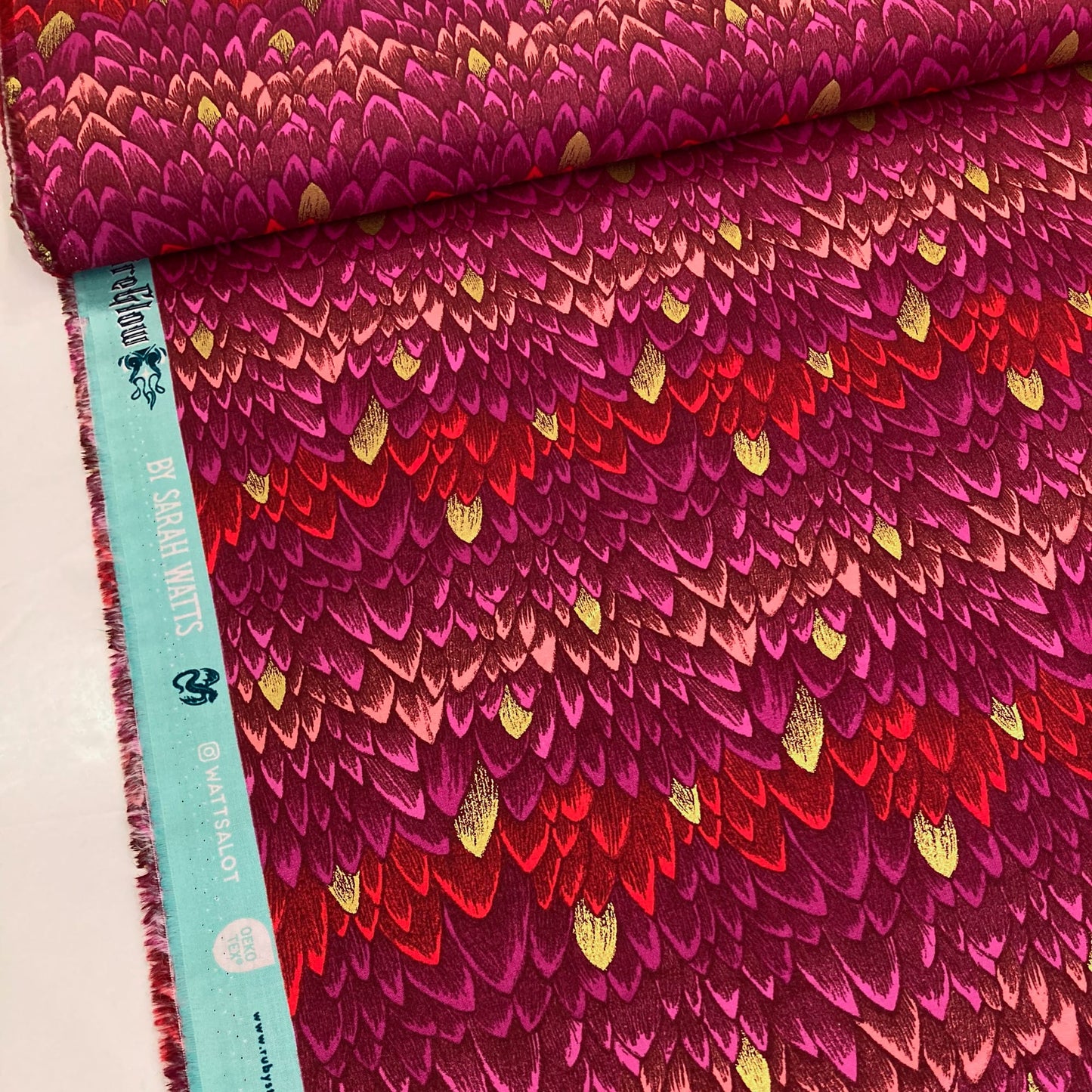 Ruby Star Society 'Fireglow' Quilting Cotton 'Scales' in Rose