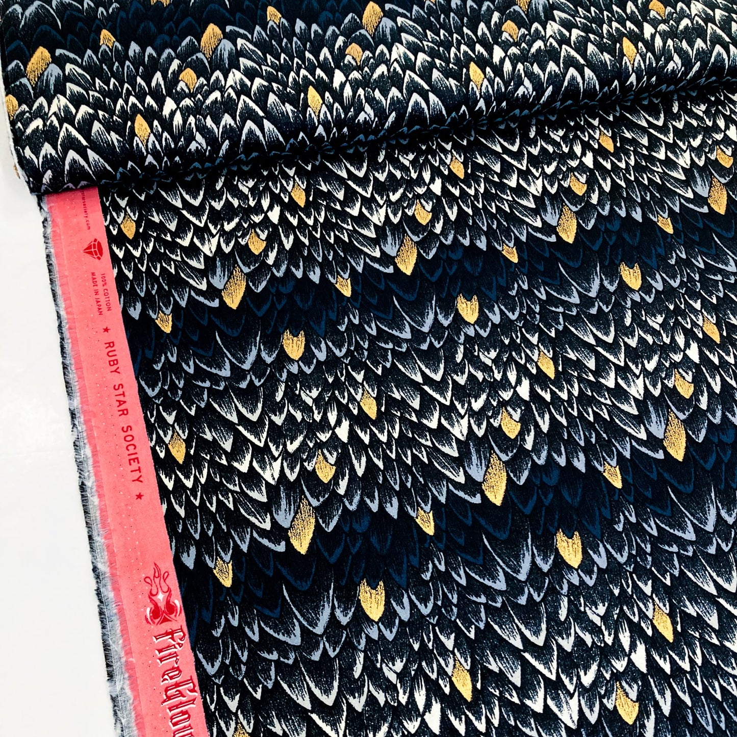 Ruby Star Society 'Fireglow' Quilting Cotton 'Scales' in Smoke