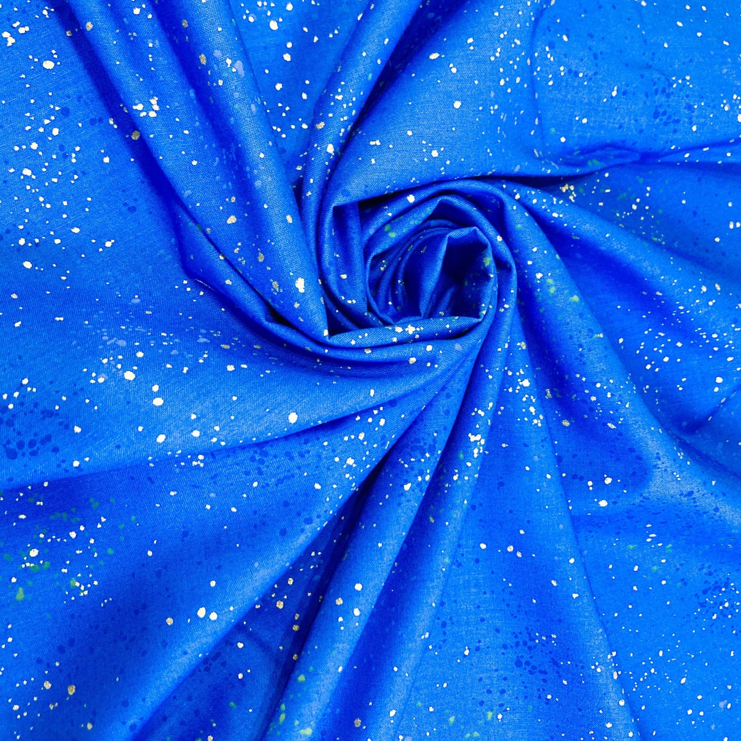 Ruby Star Society 'Speckled' Quilting Cotton in 'Blue Ribbon' (Metallic)