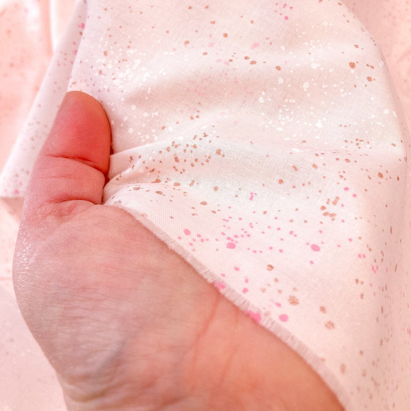 Ruby Star Society 'Speckled' Quilting Cotton in 'Pale Pink' (Metallic)