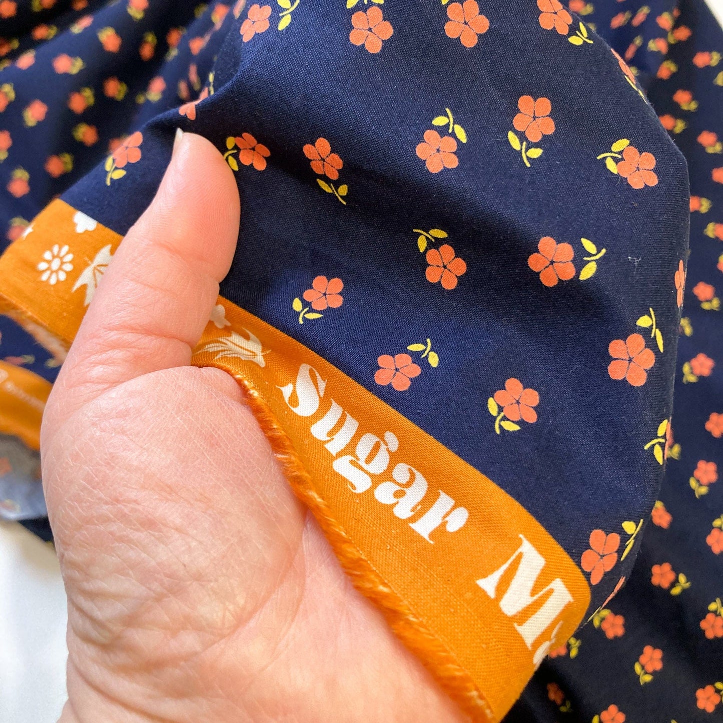 Ruby Star Society 'Sugar Maple' Quilting Cotton 'Petals' in Navy