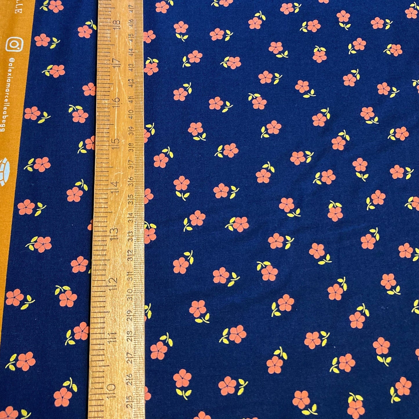 Ruby Star Society 'Sugar Maple' Quilting Cotton 'Petals' in Navy