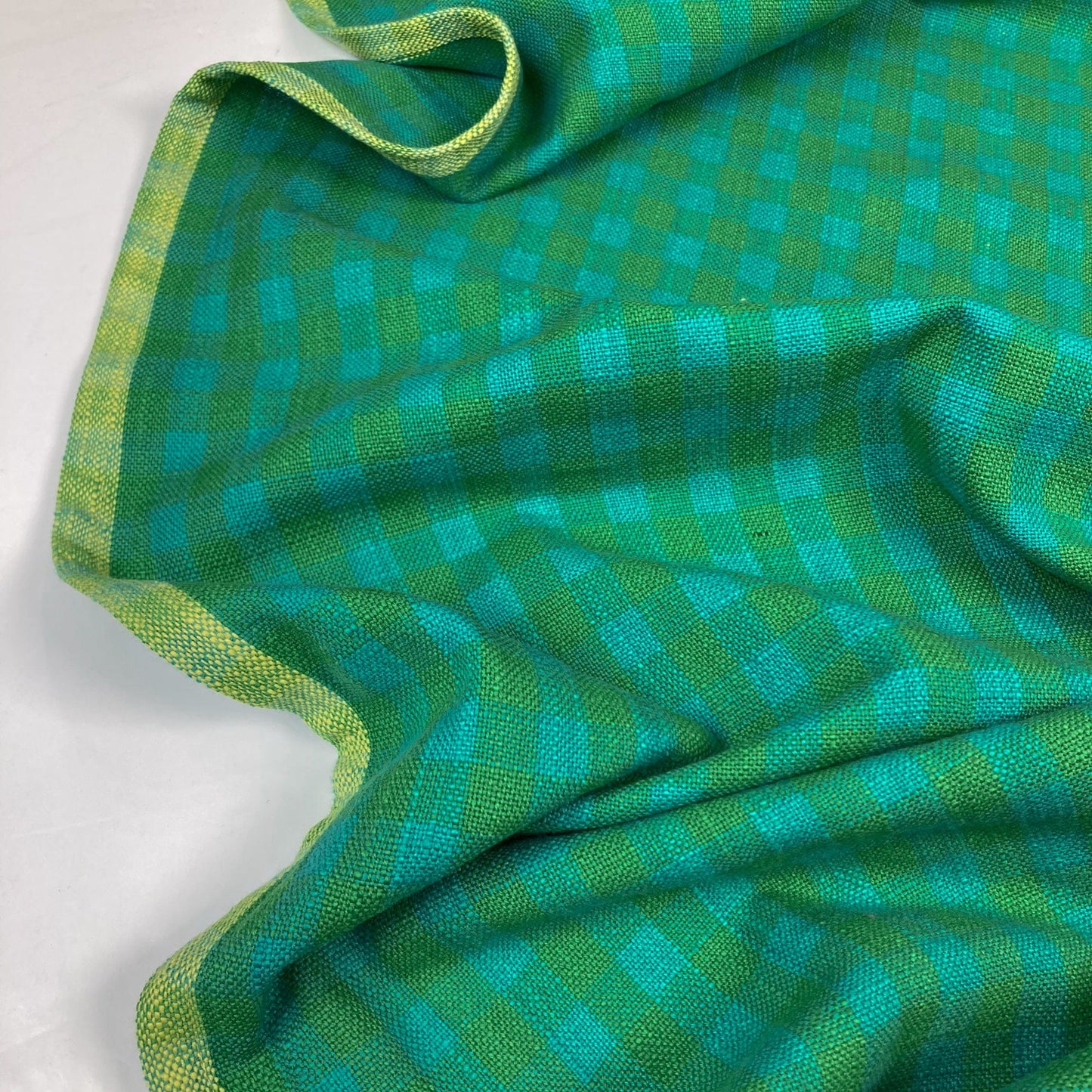 Ruby Star Society Sunshine Toweling 'Small Checkers' in Turquoise