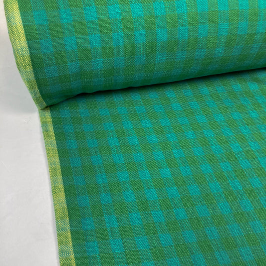 Ruby Star Society Sunshine Toweling 'Small Checkers' in Turquoise