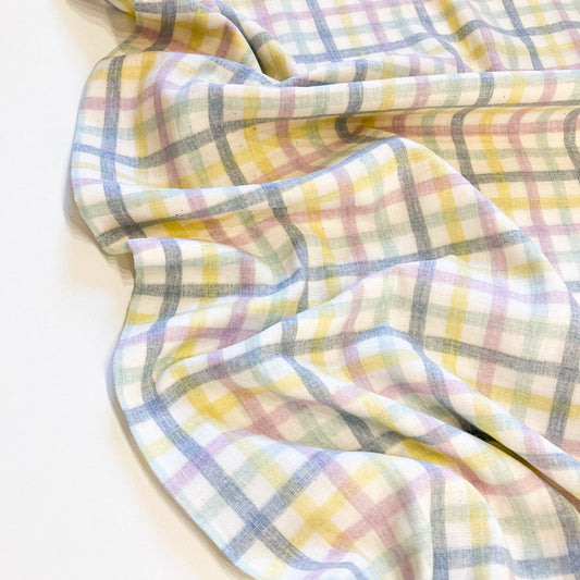 Japanese Cotton Double Gauze with Pastel Check