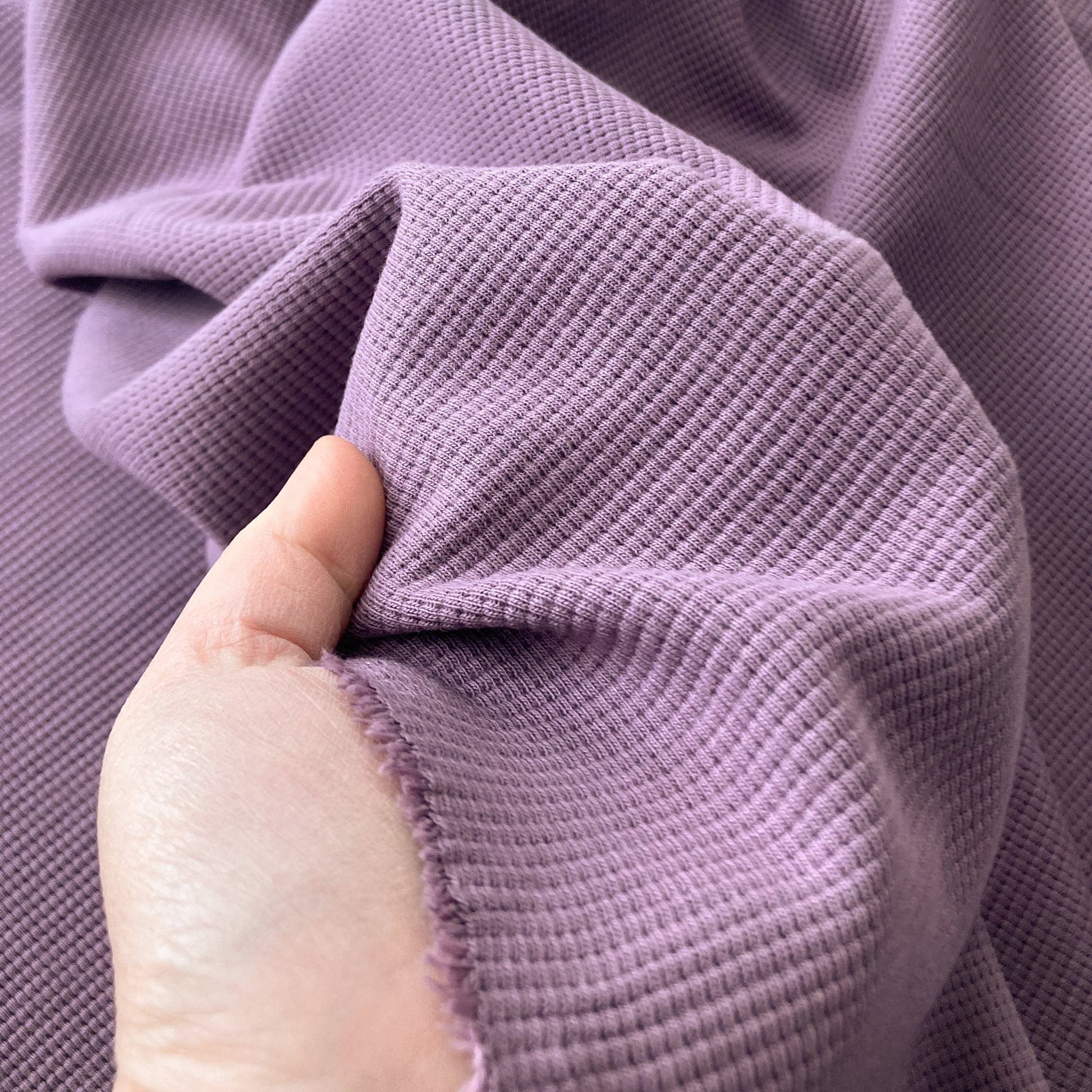 Pure Cotton Waffle Knit in Lilac Catkin & Scraps
