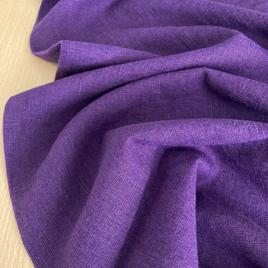 70cm Piece Washed Linen in Grape