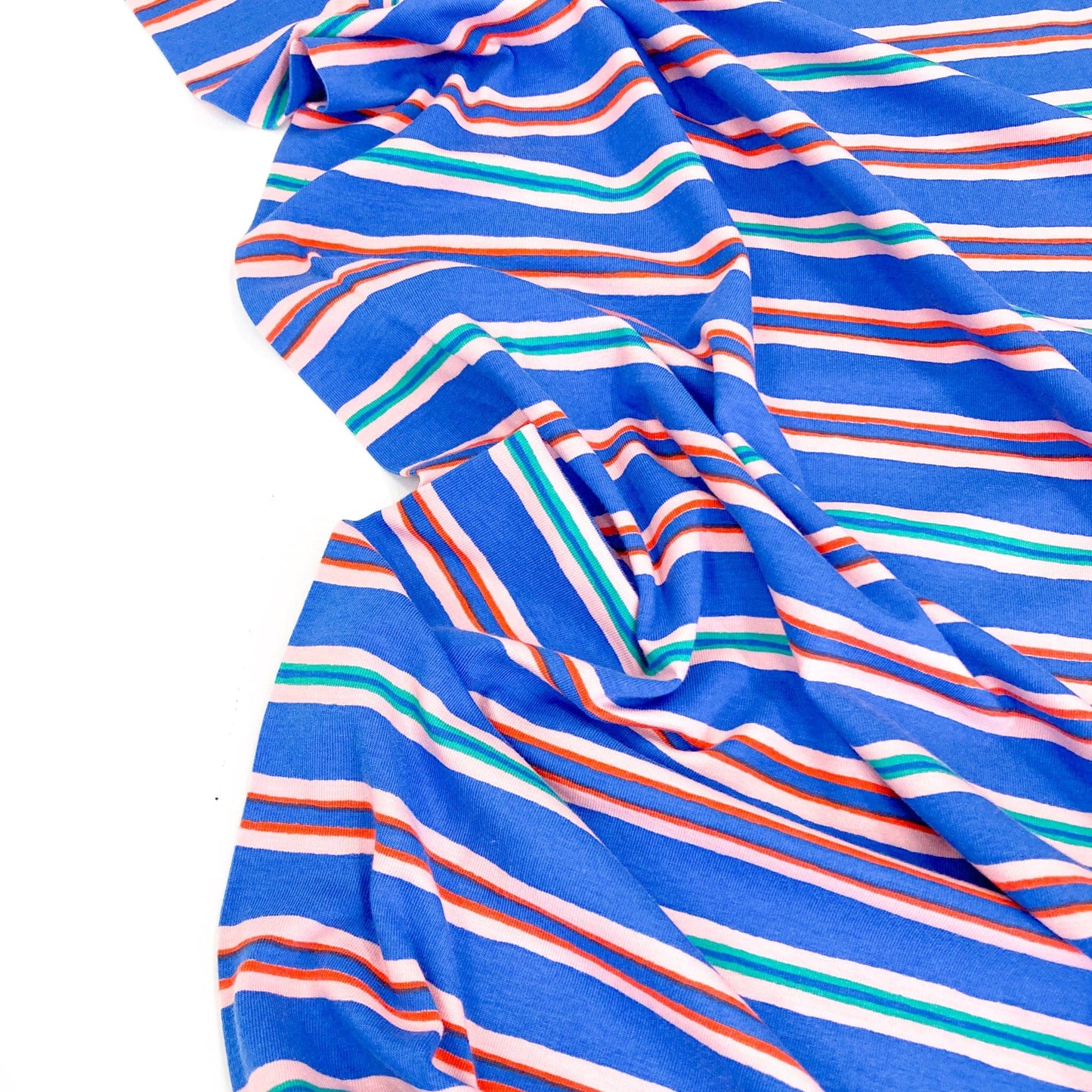 Cotton Jersey Stripes' in Blue