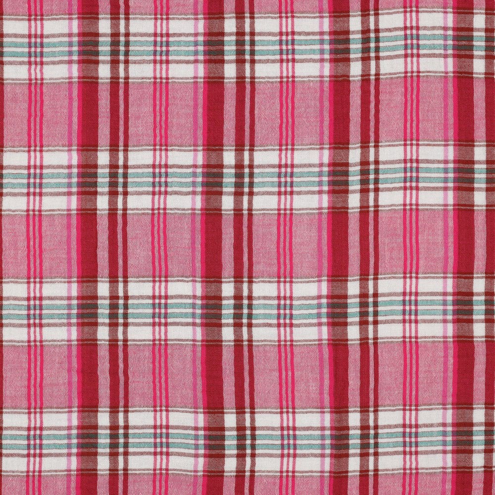 Double Sided Cotton Double Gauze in Pink Check