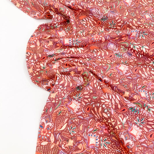 Cotton French Terry 'Digital Paisley'