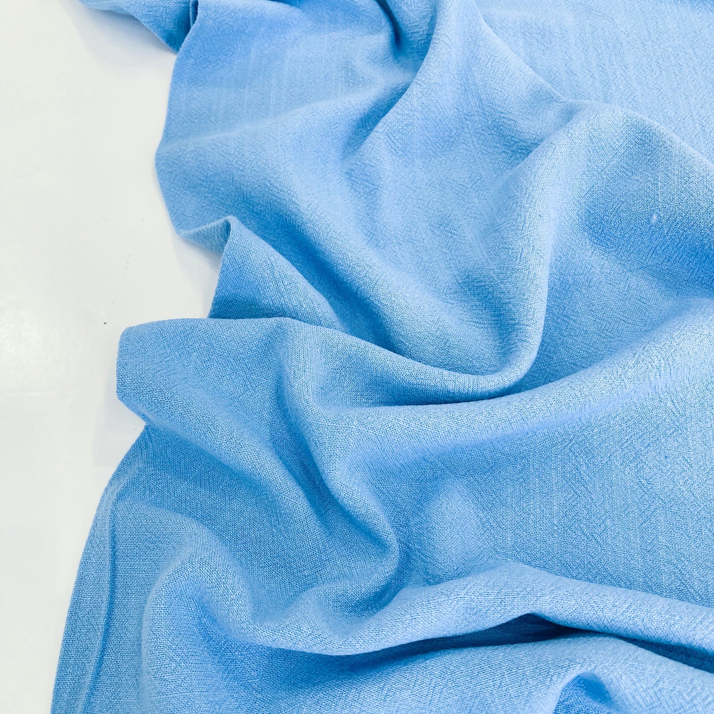 Stonewashed Linen & Viscose Mix in Summer Sky Blue