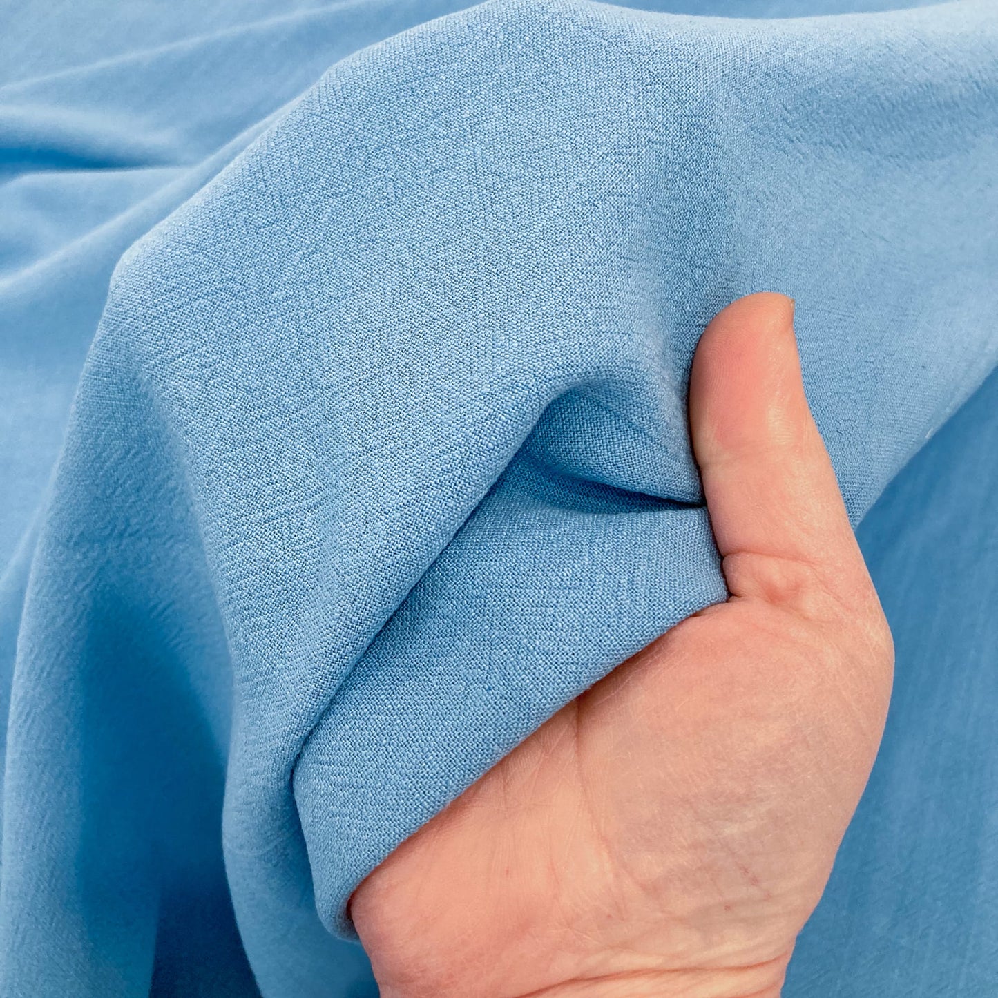 Stonewashed Linen & Viscose Mix in Summer Sky Blue