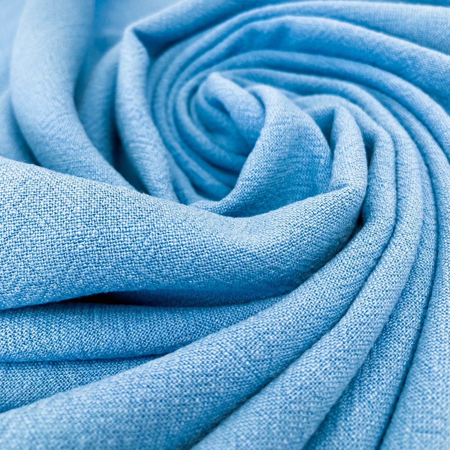 Stonewashed Linen & Viscose Mix in Summer Sky Blue