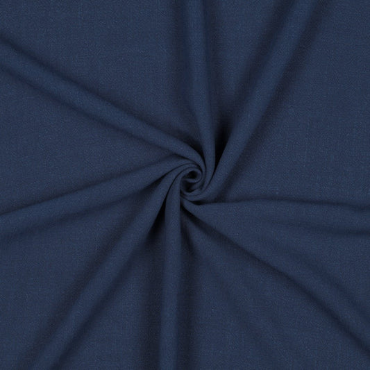 Soft Washed Viscose Linen Slub in Marine Blue