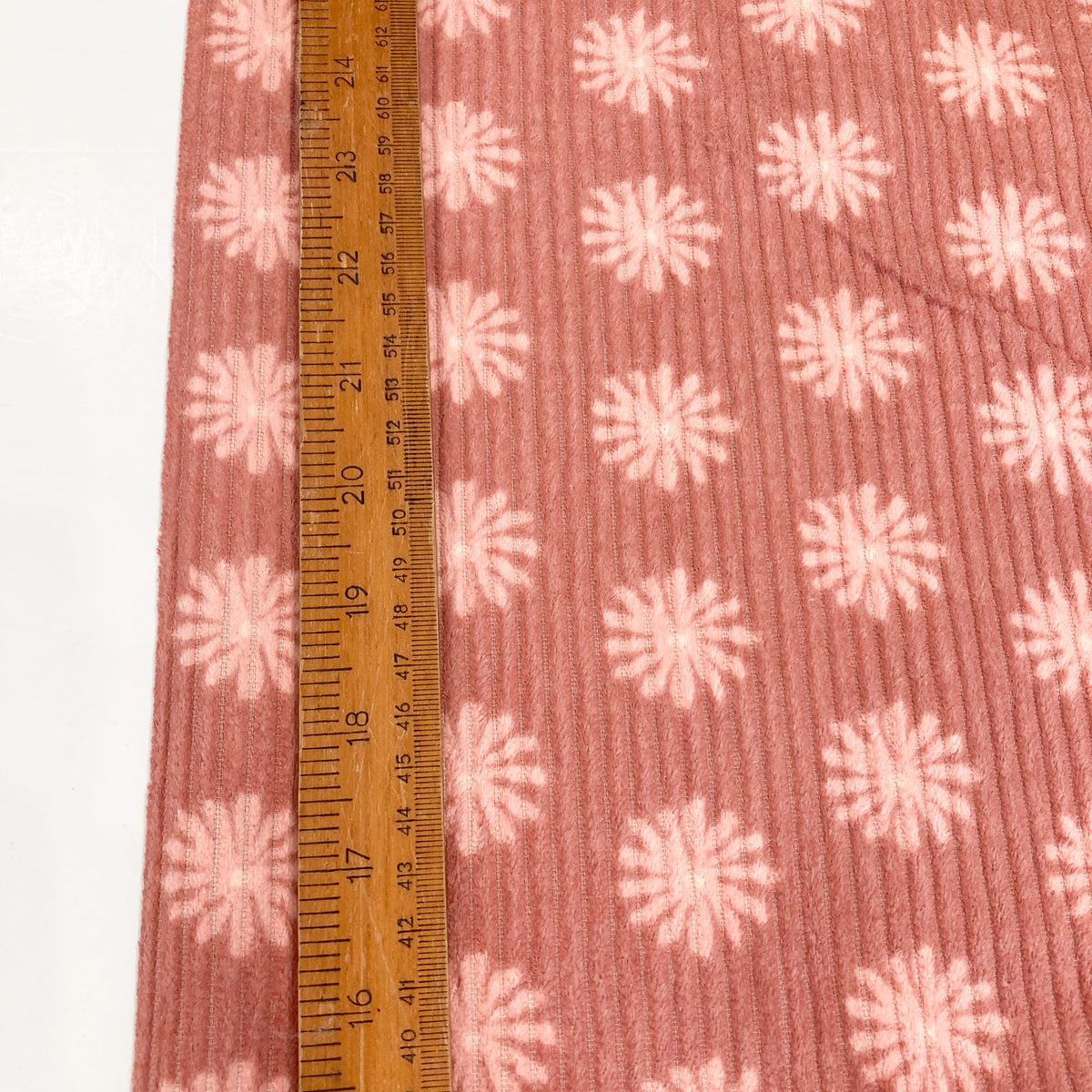 Washed Cotton Jumbo Corduroy with Floral print in Blush