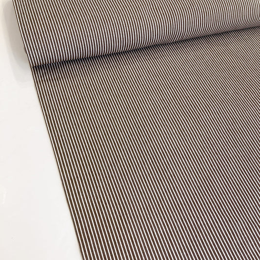 7oz Cotton Denim in Chocolate Stripe