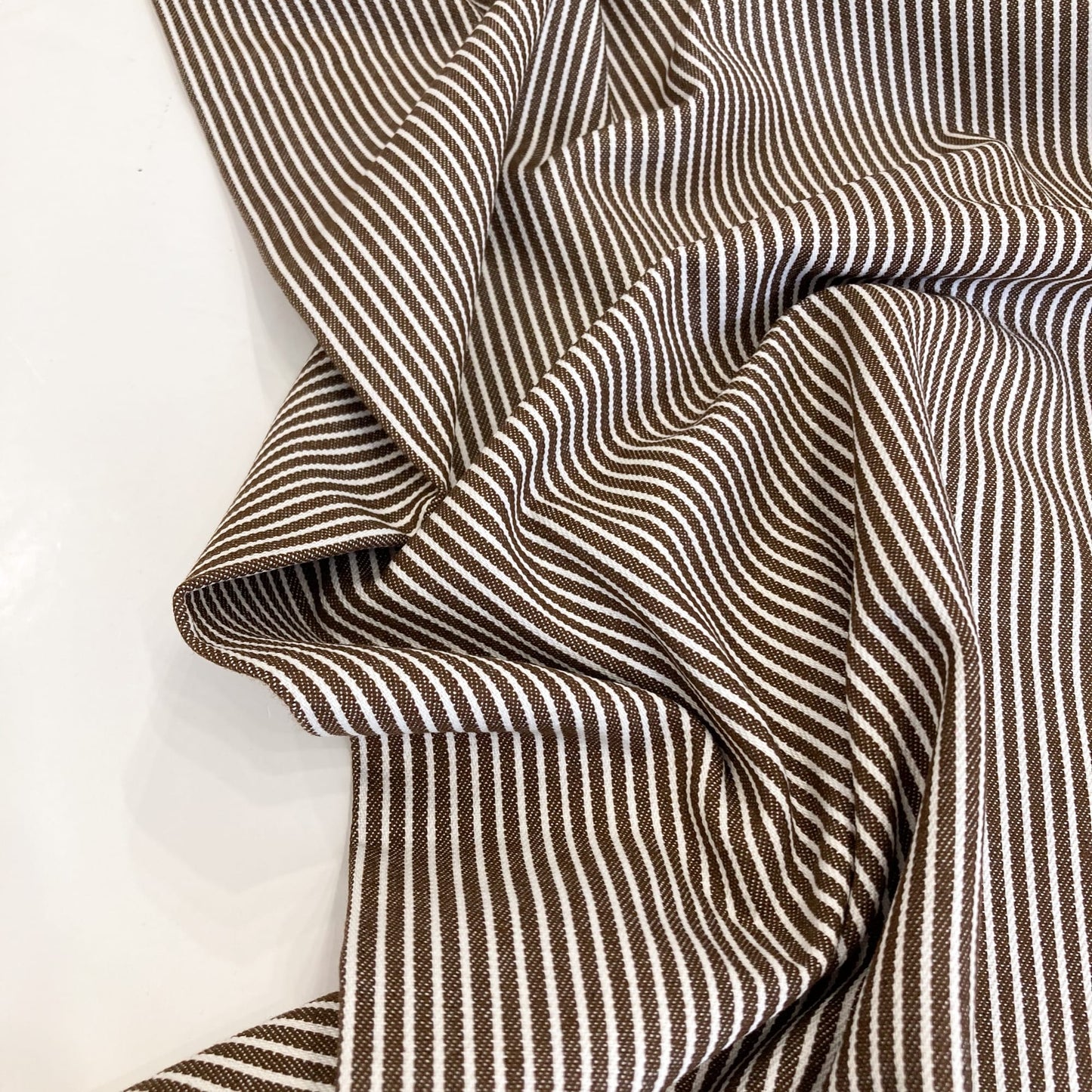 7oz Cotton Denim in Chocolate Stripe