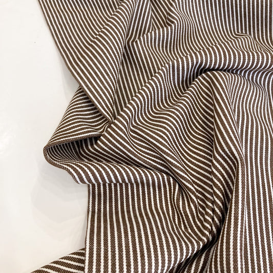 7oz Cotton Denim in Chocolate Stripe
