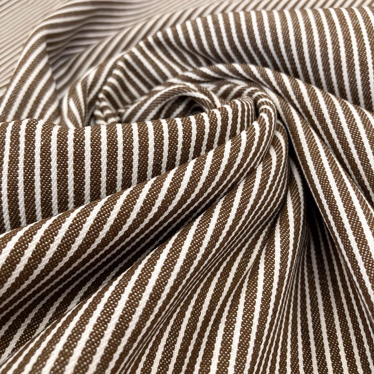 7oz Cotton Denim in Chocolate Stripe
