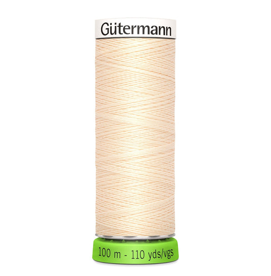 100 m Reel Gütermann Recycled Sew-All Thread in Cream, no. 414