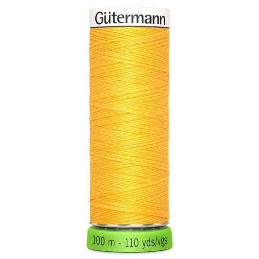 100 m Reel Gütermann Recycled Sew-All Thread in Bright Yellow no. 417