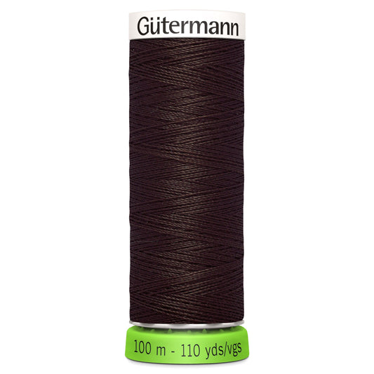 100 m Reel Gütermann Recycled Sew-All Thread in Dark Brown no. 696